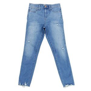 Madewell 10" High Rise Jeggings Raw Hem Blue Jeans Womens Size 28T Measure 30x27
